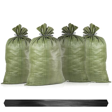 Buy 10 Pack Sand Bags Flood Protection Green Sandbags for Flooding ...