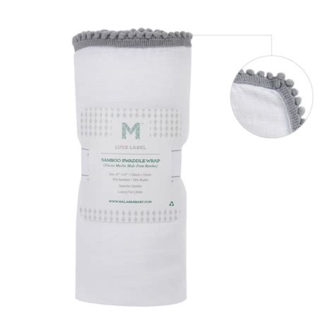 Malabar Baby Bamboo Pom Pom Swaddle for Newborn, Ultra Soft Organic Co ...