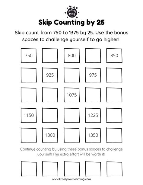 Skip Counting By 25 | Little Sprout Art + Learning Lab