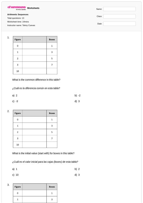 50+ Arithmetic Sequences Word Problems worksheets for Class 9 on ...