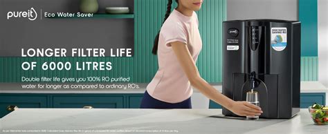 Buy Pureit Eco Water Saver RO Purifier (Black) with RO+UV+MF Filtration ...