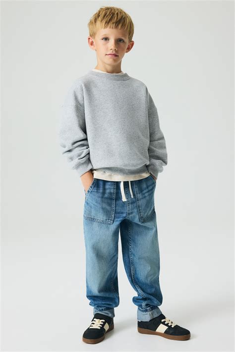 Cotton denim trousers - Light denim blue - Kids | H&M IN