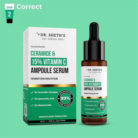 Non-Irritating Ceramide & 15% Vitamin C Ampoule Serum - 30ml – Dr Sheth's
