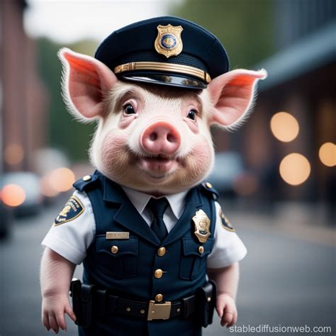Pig's Police Costume | Stable Diffusion Online