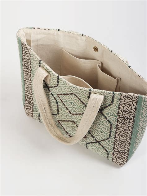 Flora Block-Printed Cotton Tote Bag | Art Avenue
