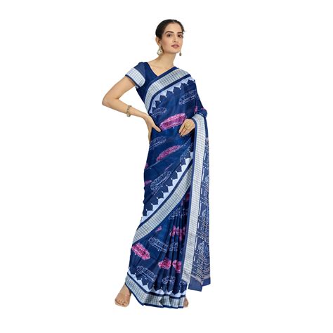PUSHPALATA Jamun Blue Sambalpur Silk Saree – the village haat®
