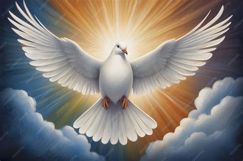 A white dove and holy spirit concept painting | Premium AI-generated image
