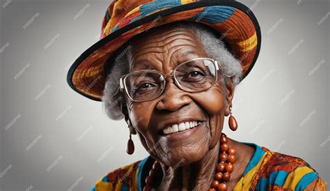 Premium Photo | Portrait of a senior old black african american woman ...