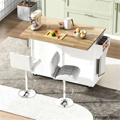 Melanye Solid Wood Top Kitchen Cart Kitchen trolley cart cabinet ...