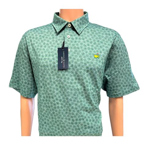 Masters Clubhouse Collection Green Magnolias Cotton Jacquard Polo Golf ...