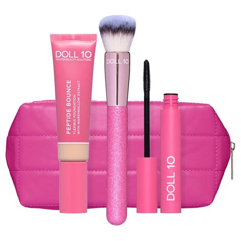 Doll 10 Peptide Bounce Foundation with Brush, Mascara and Bag Set | HSN