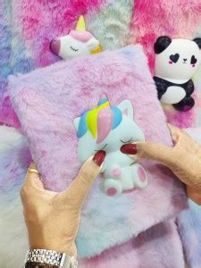 Neel Unicorn Diary for Girl,3D Squishy Plus Fur Destress Notebook Rakhi ...