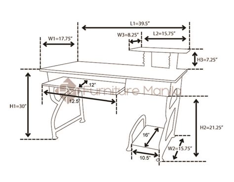 Computer Table Size 的图像结果