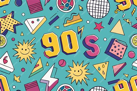 Premium Vector | A pattern that celebrates 90s pop culture ...