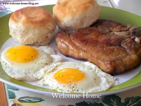 Welcome Home Blog: Pork Chop And Eggs Breakfast