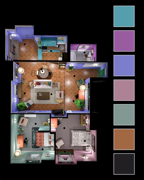 Create the floorplan of Monica's apartment from Friends together with ...