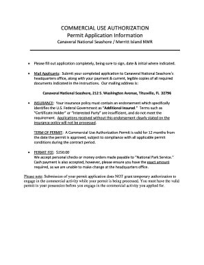 Fillable Online nps ibp permit form Fax Email Print - pdfFiller