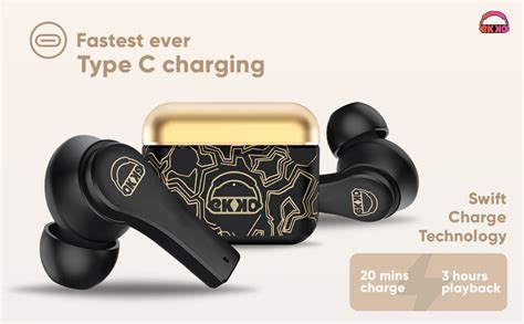 EKKO Earbeats T08 Bluetooth Truly Wireless in Ear Earbuds with mic, ENC ...