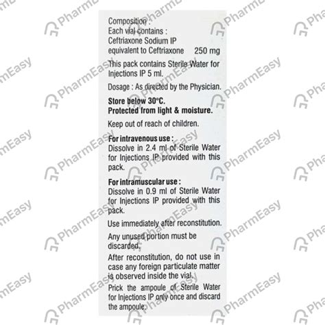 C Tri 250 MG Powder For Injection (1): Uses, Side Effects, Price ...