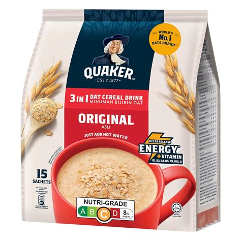 QUAKER 3-in-1 Oat Cereal Drink Original, 15 Sachets x 30g : Amazon.in ...