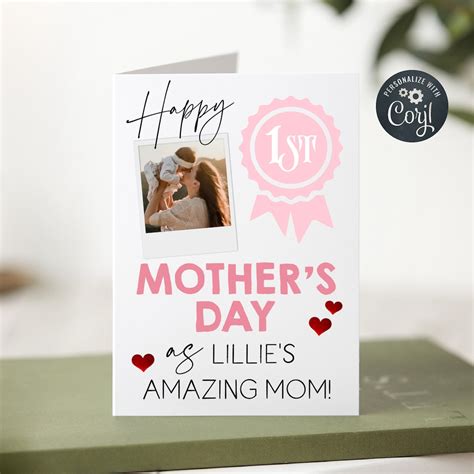Editable First Mother's Day Card Template, Printable 1st Mothers Day ...