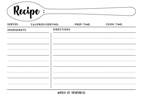 Free Recipe Card Printable