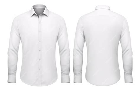 A mens white dress shirt front and back views | Premium AI-generated image