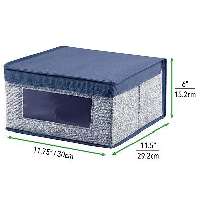 mDesign Medium Fabric Nursery Box with Lid/Window, 4 Pack, Pink/White ...