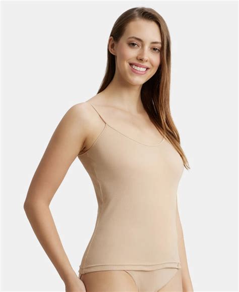 Buy Super Combed Cotton Rib Camisole with Adjustable Straps and ...