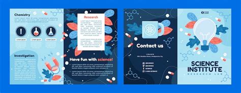 Flat brochure template for science research | Free Vector