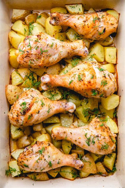 Oven Baked Chicken Legs with Potatoes - Veronika's Kitchen