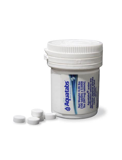 Aquatabs 397mg Water Purification Tablets (100 Pack) - Walmart.com