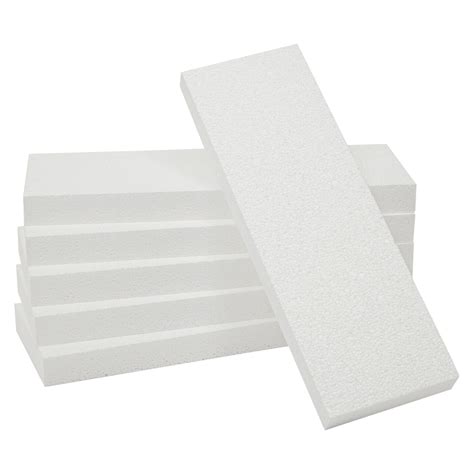 6 Pack White Foam Sheets 1 Inch Thick, Polystyrene Rectangle Blocks for ...
