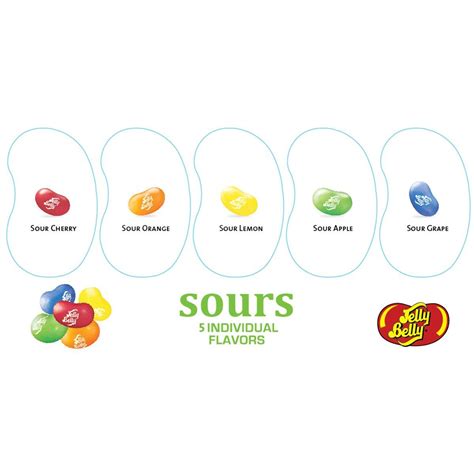 Jelly Belly Sours Jelly Beans - Assorted Sour Fruit Flavors - 9.8oz ...
