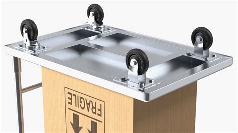 3D Trolley Low Platform with Cardboard Boxes | 3D Molier International