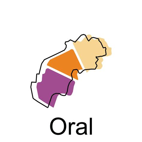Map of Oral illustration design template, Map have all province and mark the capital city of ...
