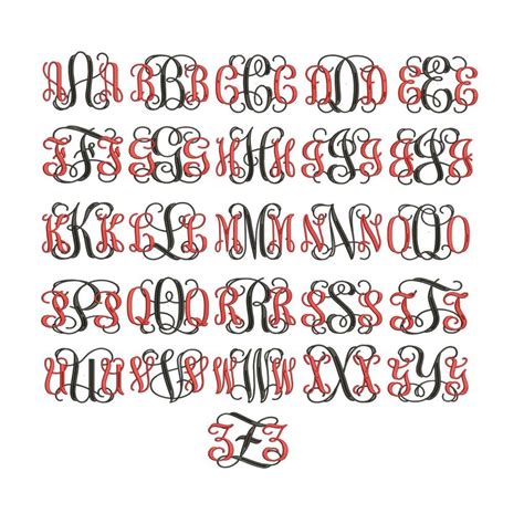 18 Interlocking Embroidery Font Interlocking Vine Monogram Font Interlocking Vine | Free ...