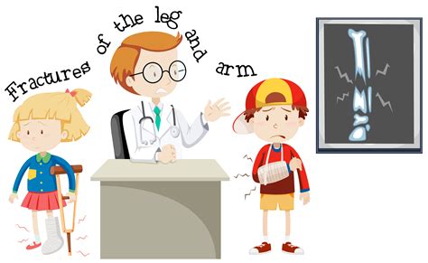 Children Having Fractures Leg and Arm 302236 Vector Art at Vecteezy