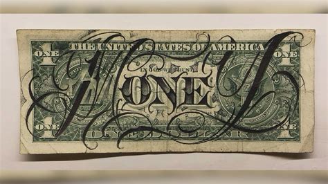 Vintage One Dollar Bill with Handwriting