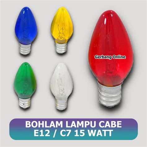 Jual Lampu Cabe E12 E 12 C7 10w Merah Biru Kuning Hijau Putih - Hijau ...
