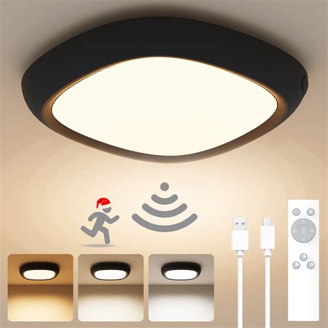 Motion Sensor Rechargeable Ceiling Light with Remote Waterproof LED ...