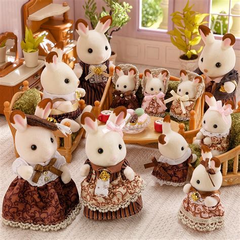 Sylvanian Families Chocolate Rabbit Family Anniversary Set – Animal Kingdoms Toy Store - family of rabbit
