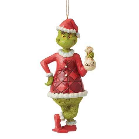 GRINCH HOLDING BAG OF COAL HANGING ORNAMENT - Christmas 360