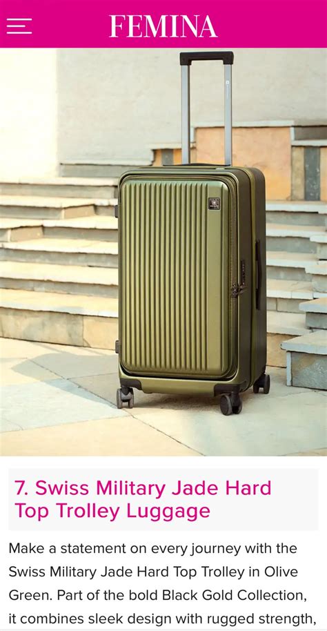 Swiss Military Jade Hard Top Trolley Featured in Femina’s ‘7 Stylish T ...