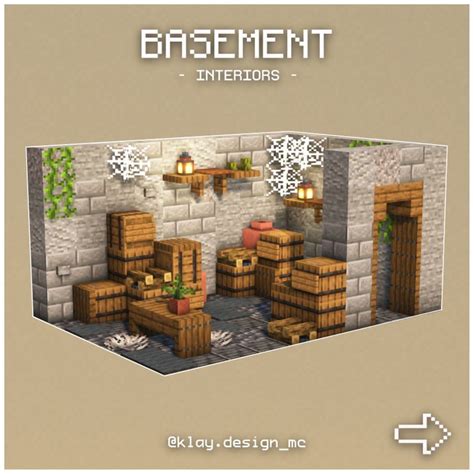 KlayDesign • Minecraft Builder on Instagram: "BASEMENT INTERIOR | Ciao ...