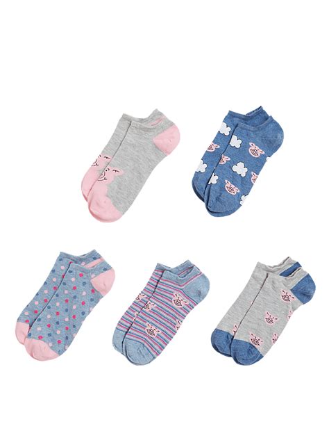 Buy 5pk Cotton Rich Percy Pig™ Trainer Liners™ at Marks & Spencer