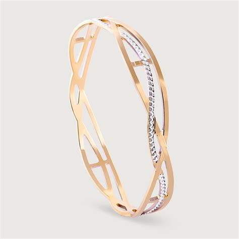 Retro Wave Gold Bangle