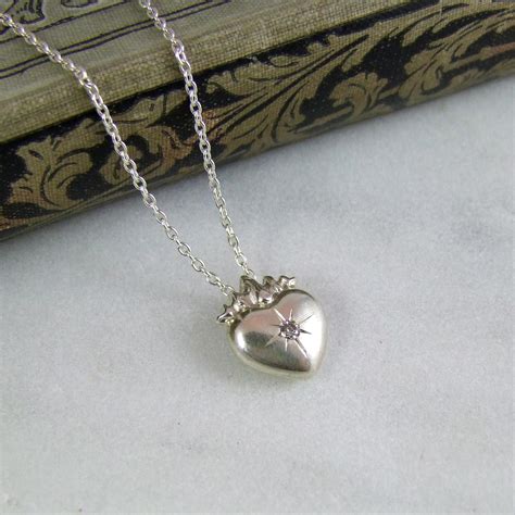 Diamond Sacred Heart Necklace - Alexis Dove Jewellery