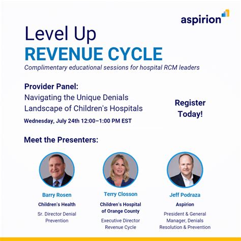 Join us for RCM webinar on pediatric hospitals | Aspirion posted on the ...