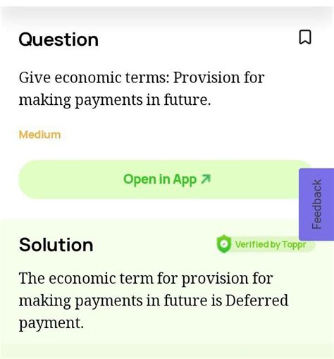 B) give economic term 2. Provision for making payments in future ...
